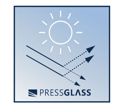 allows for the selection of light inflow through the glass surface